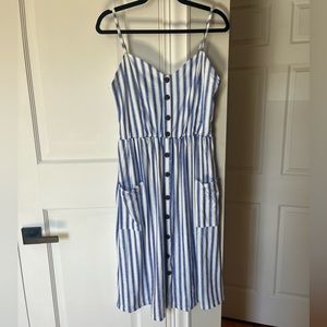 Blue and White Stripe Midi Sundress. Brand new.